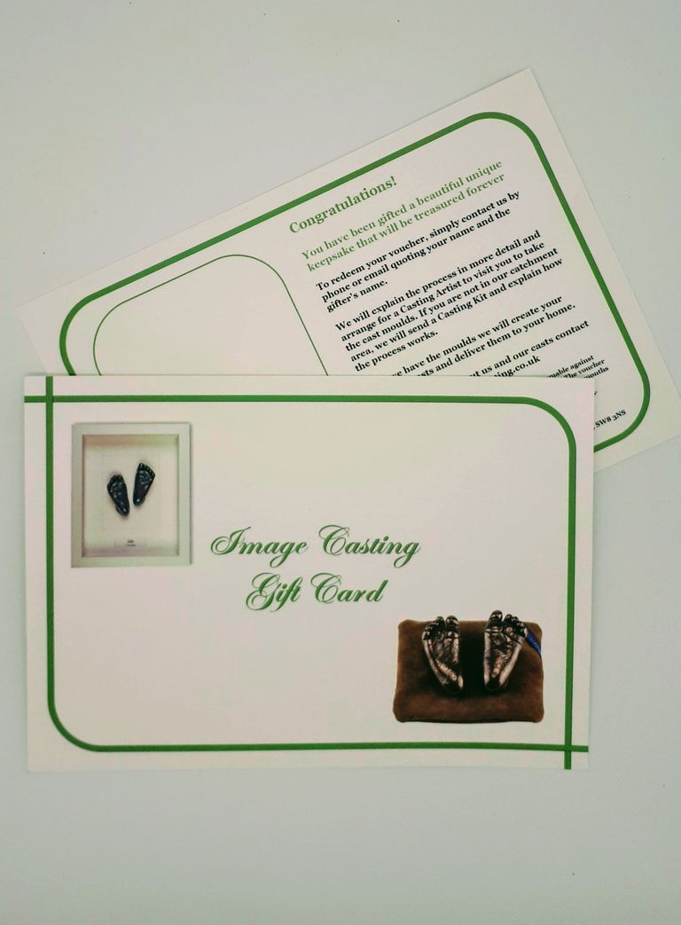 Front and back of the Image Casting Gift Voucher