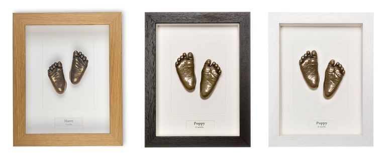 Three colours of box frame with bronze cold cast feet