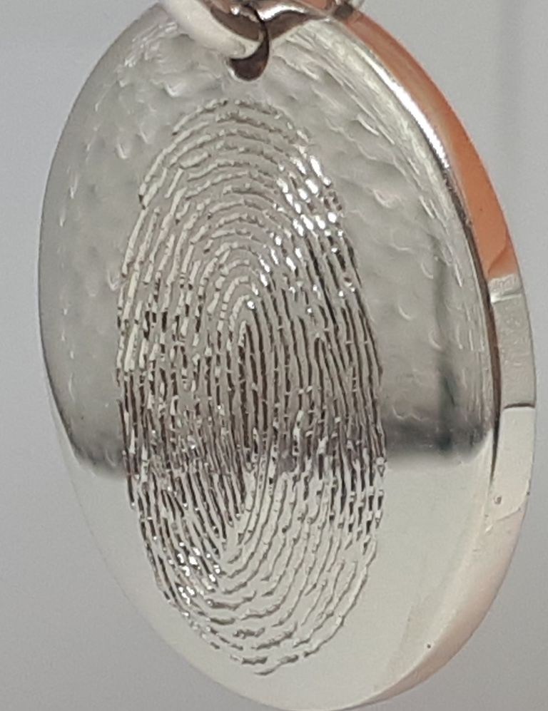 Sterling silver fingerprint charm